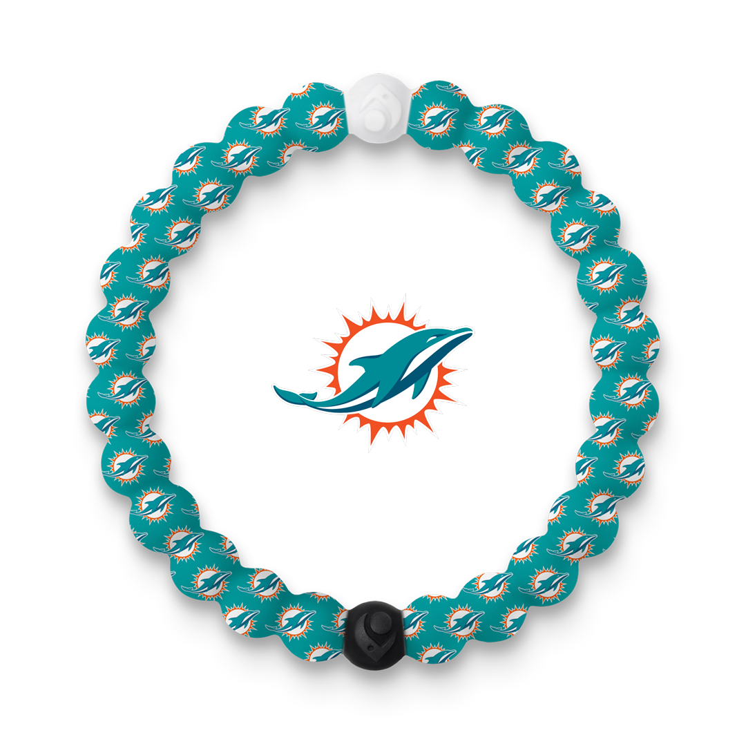 Miami Dolphins Logo Bracelet / M | Mens & Womens NFL Football Lokai Silicone Beaded Bracelets | Friendship, Couple, Beaded Balance Bracelets