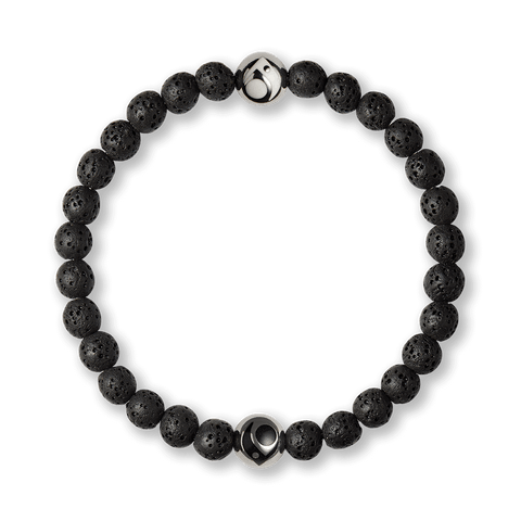 Black lava stone beaded bracelet