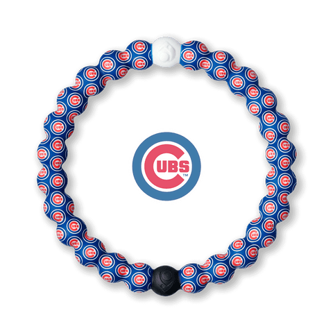 Silicone beaded bracelet with Chicago Cubs logo pattern