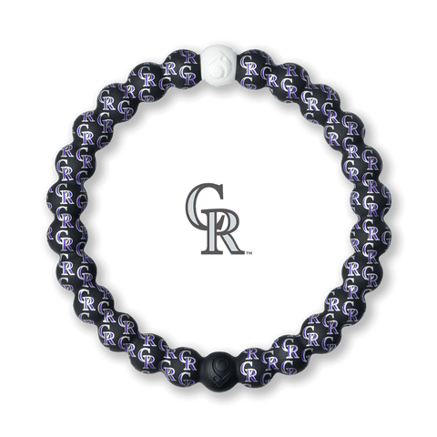 Silicone beaded bracelet with Colorado Rockies logo pattern