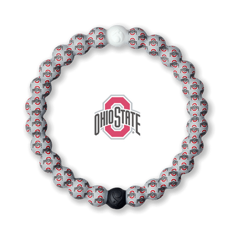 Silicone beaded bracelet with Ohio State logo pattern.