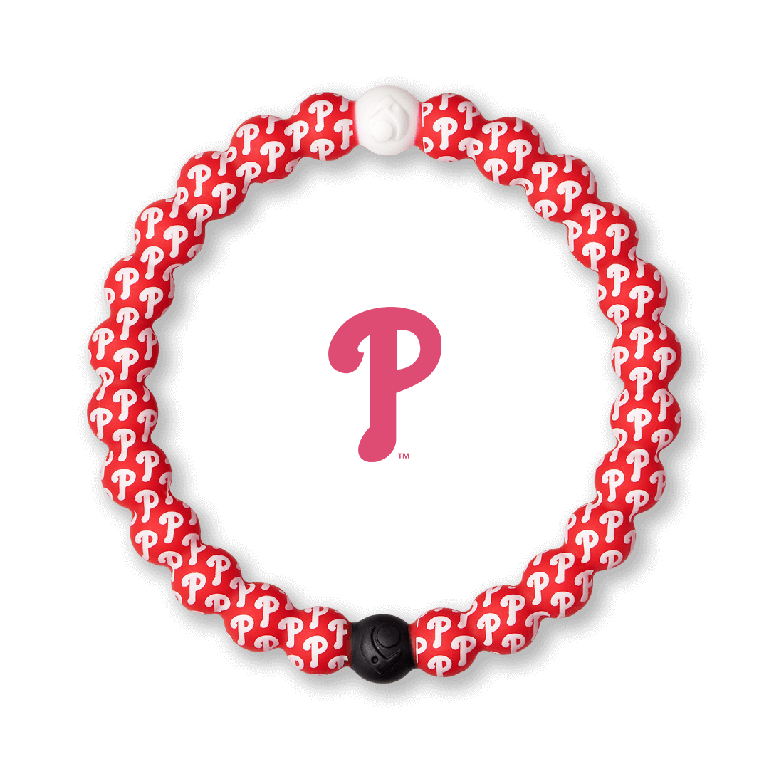 Silicone beaded bracelet with Philadelphia Phillies Logo pattern