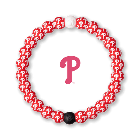 Silicone beaded bracelet with Philadelphia Phillies Logo pattern