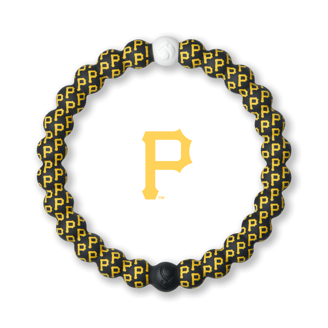Silicone beaded bracelet with Pittsburgh Pirates logo pattern