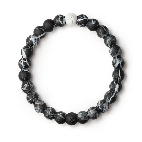 White marble bracelet with black bead on sale