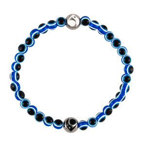 Trendy A/C/M/Z Letters Blue Evil Eye Bracelet For Women Shiny
