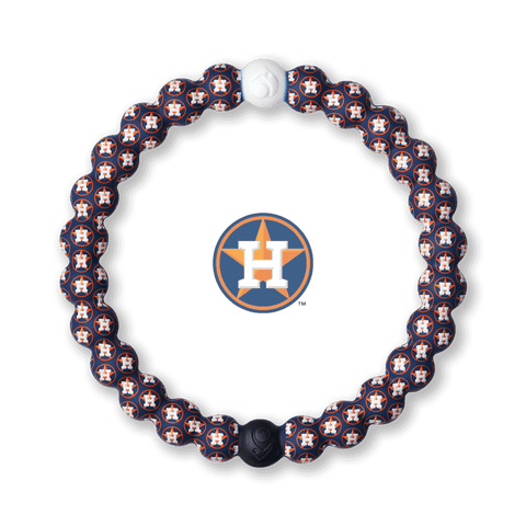 Silicone beaded bracelet with Houston Astros logo pattern
