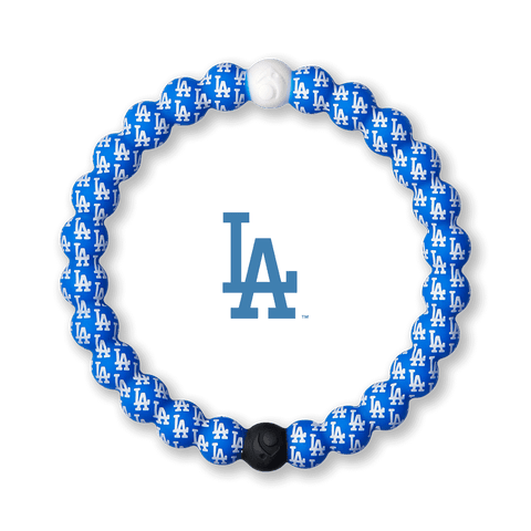 Silicone beaded bracelet with LA Dodgers Logo pattern