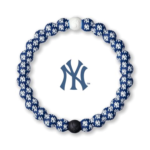 Silicone beaded bracelet with New York Yankees logo pattern