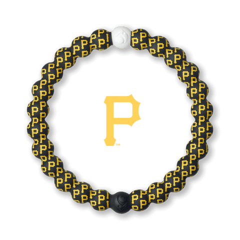 Silicone beaded bracelet with Pittsburgh Pirates logo pattern