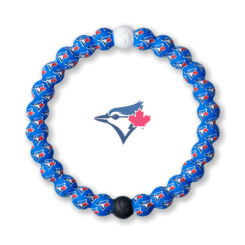 Silicone beaded bracelet with Toronto Blue Jays logo pattern