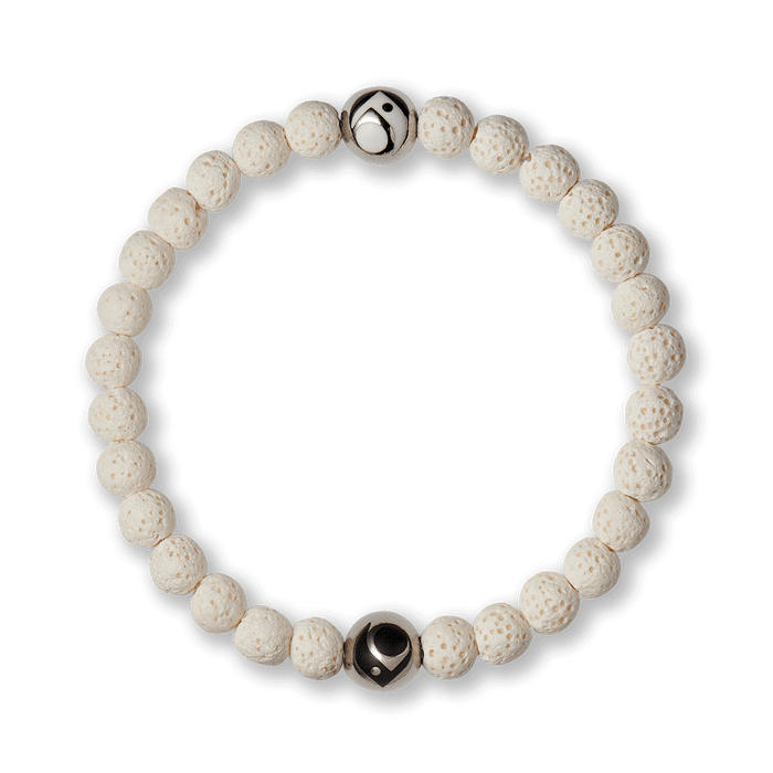 White lava stone beaded bracelet